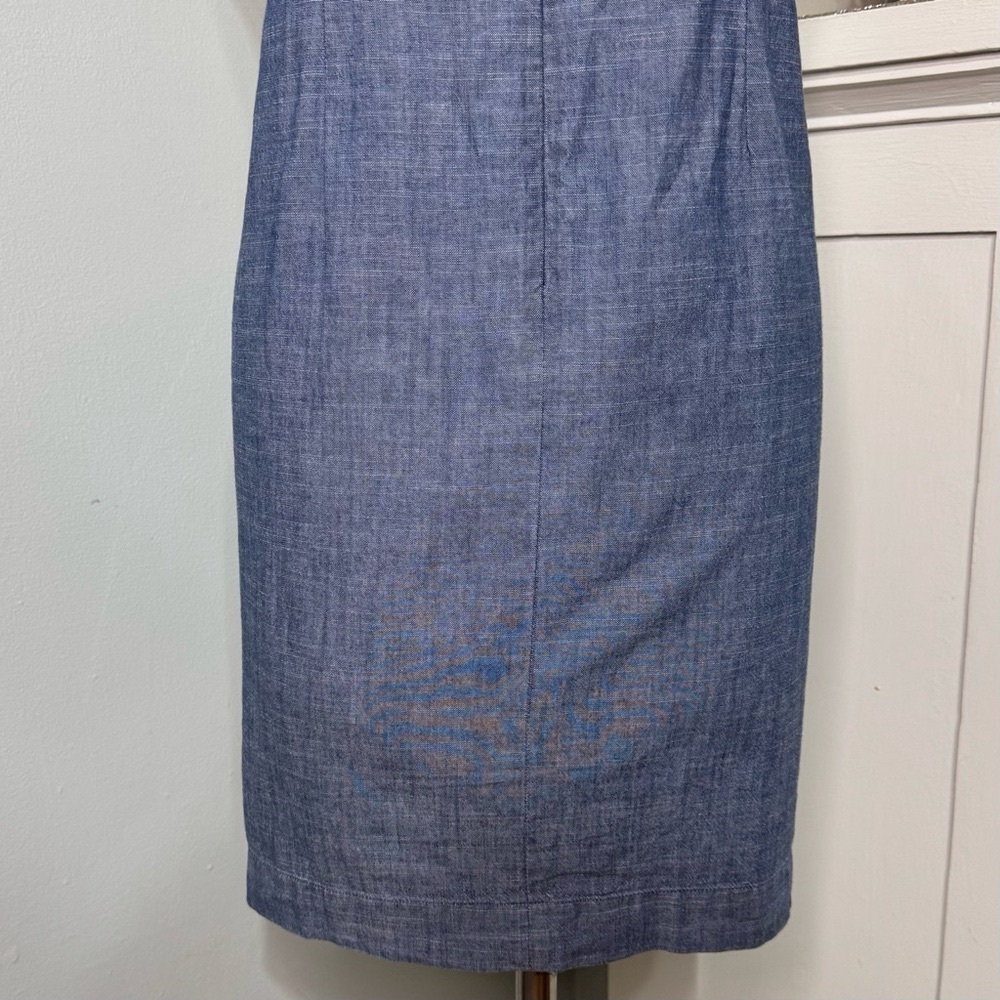J. Crew Shoulder Tie Denim Blue Chambray Dress Size Large - Picture 8 of 12